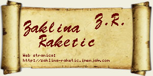 Žaklina Raketić vizit kartica